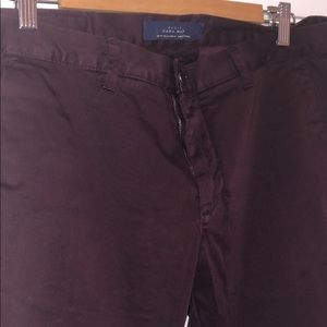 Zara Man Slim Fit Pants-Maroon